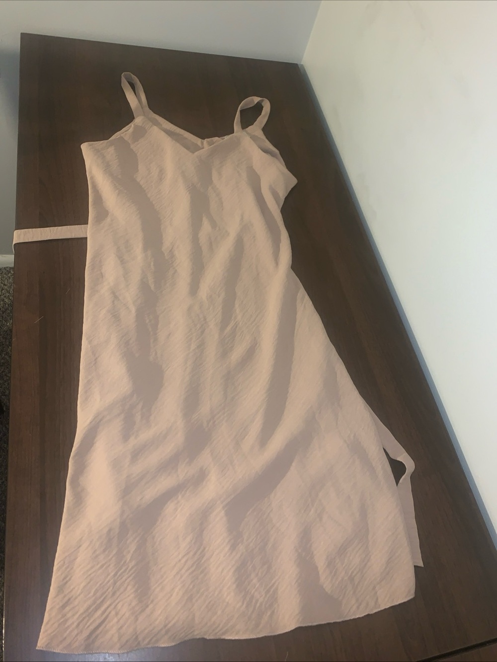 Blush Pink Maxi Slip Dress with Adjustable Straps